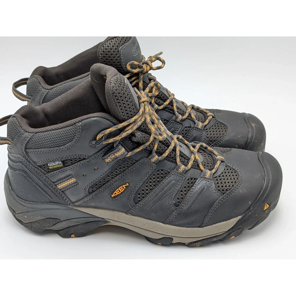 KEEN Utility Work Boots Mens 13EE Black Flint II Mid Waterproof EH Safety Shoes